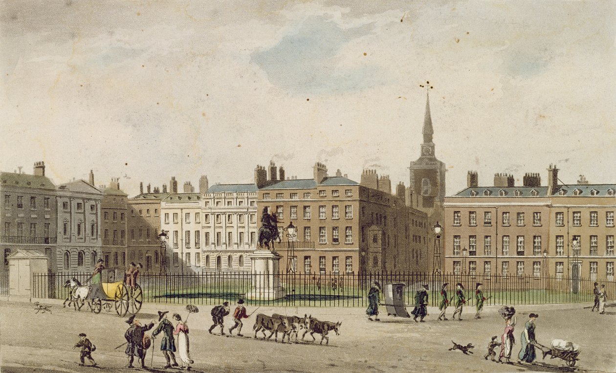 St. Jamess Square, 1812 (farget akvatint) av English School