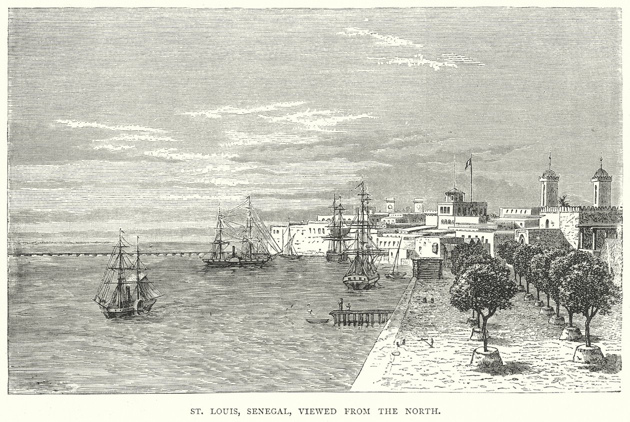 St. Louis, Senegal, sett fra nord (gravering) av English School