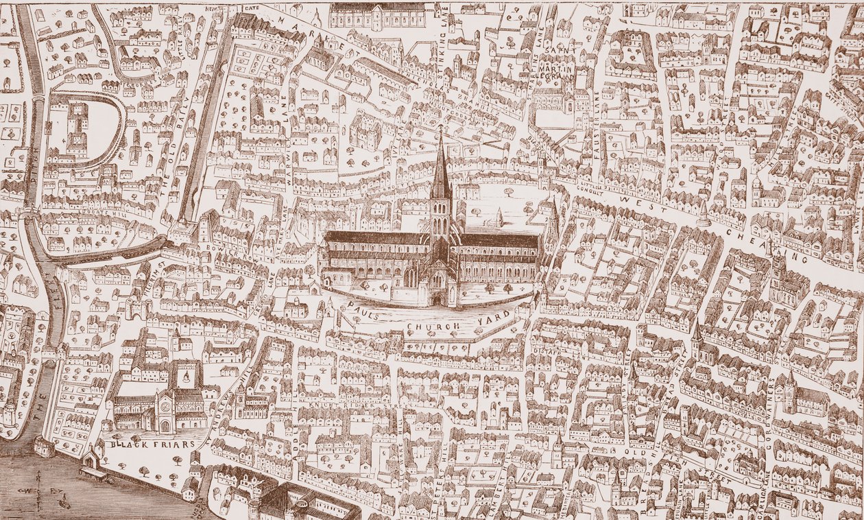St Pauls og dens nærhet, på Henry VIIIs tid av English School