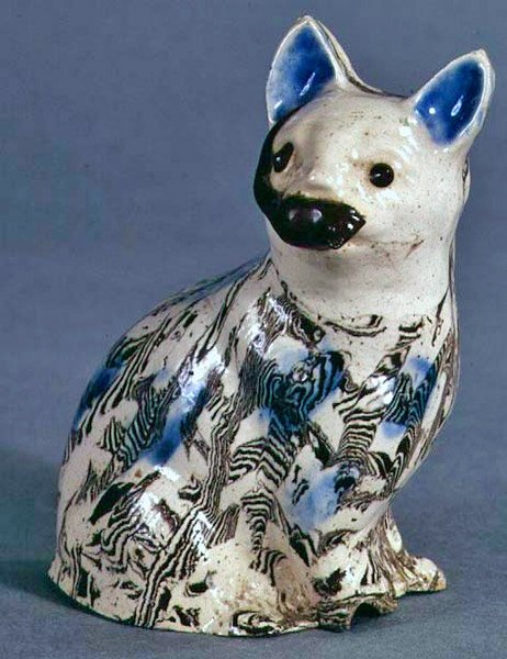 Staffordshire Solid Agate-katt, ca. 1745 (keramikk) av English School