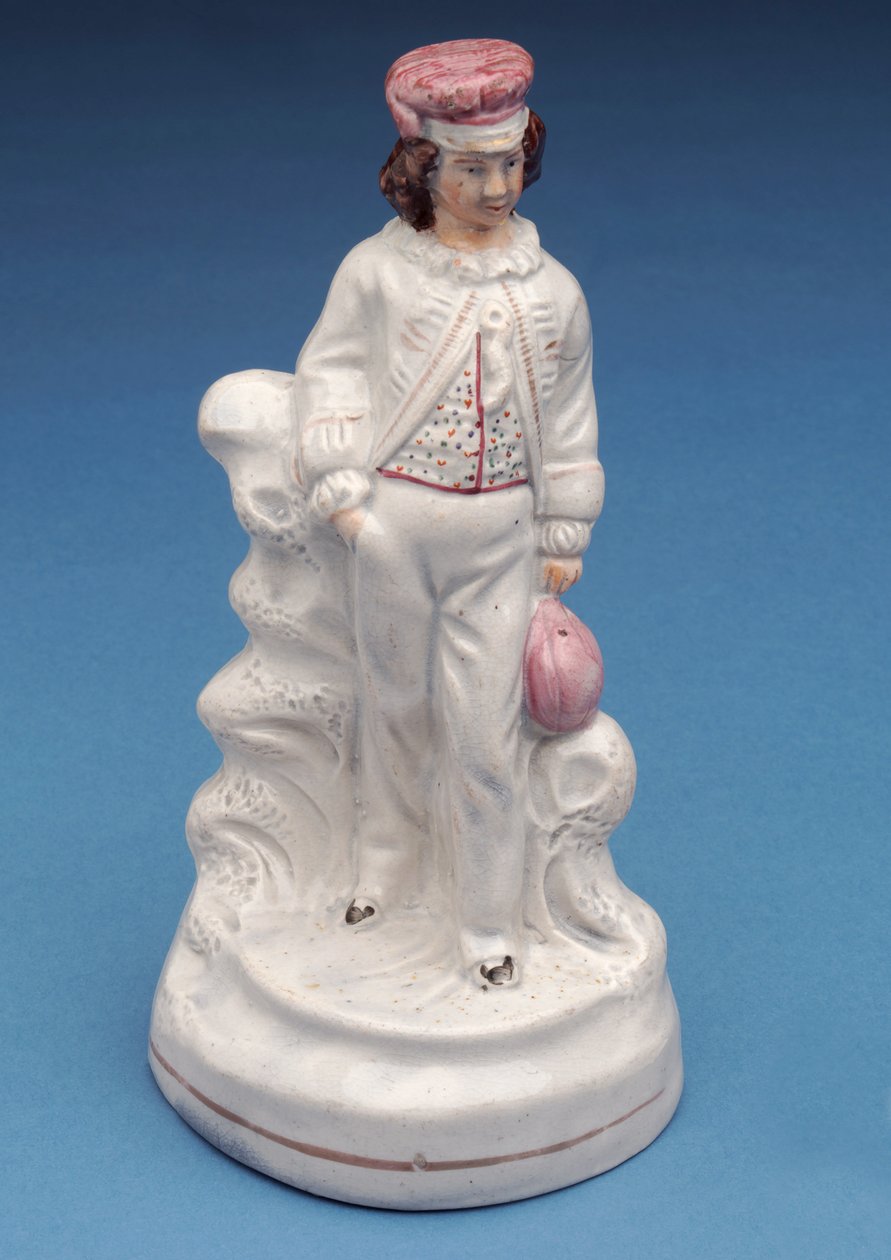 Staffordshire-figur av en Rugby School-gutt, ca. 1860 (keramikk) av English School