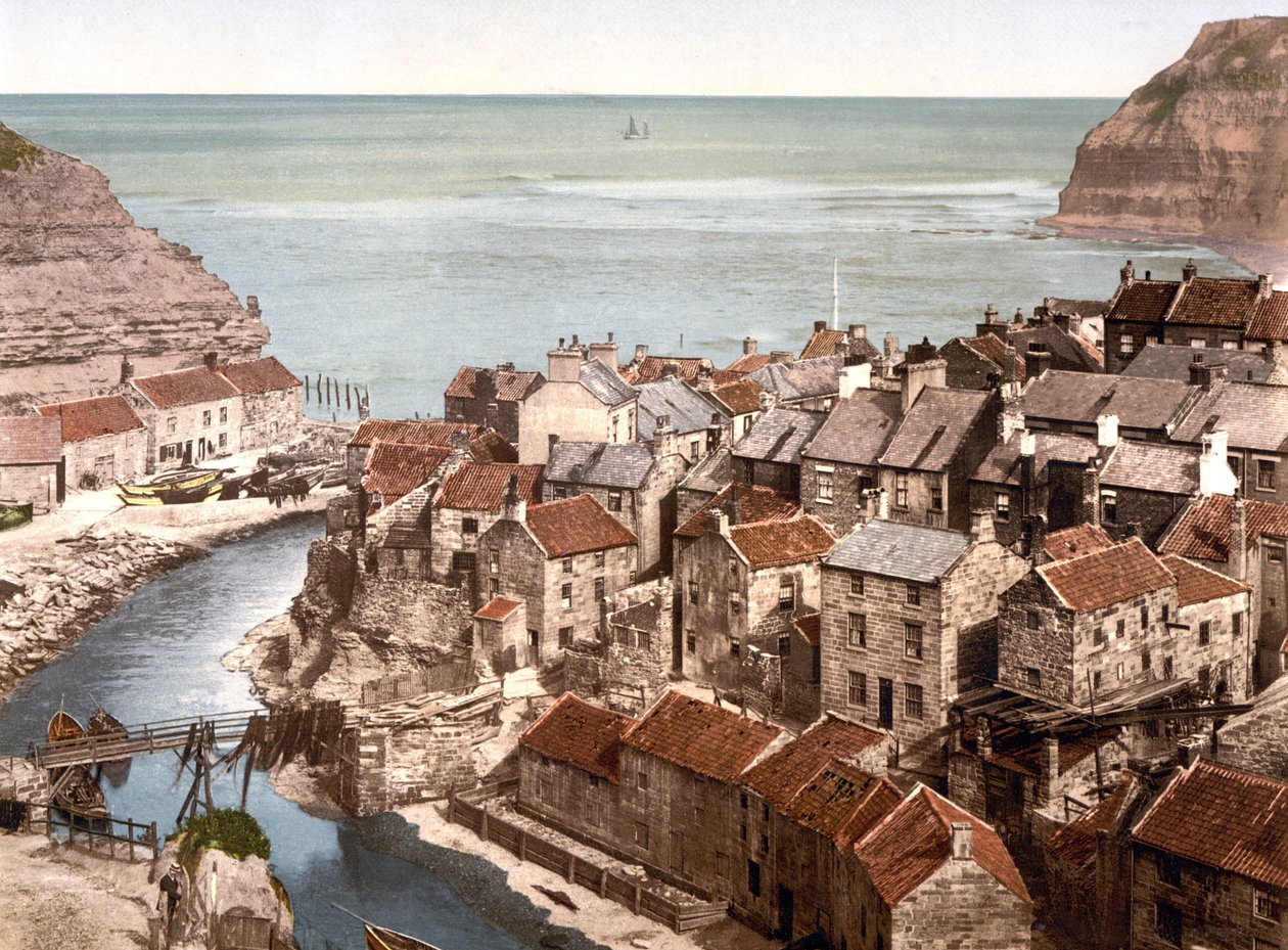 Straithes (håndfarget bilde) av English School