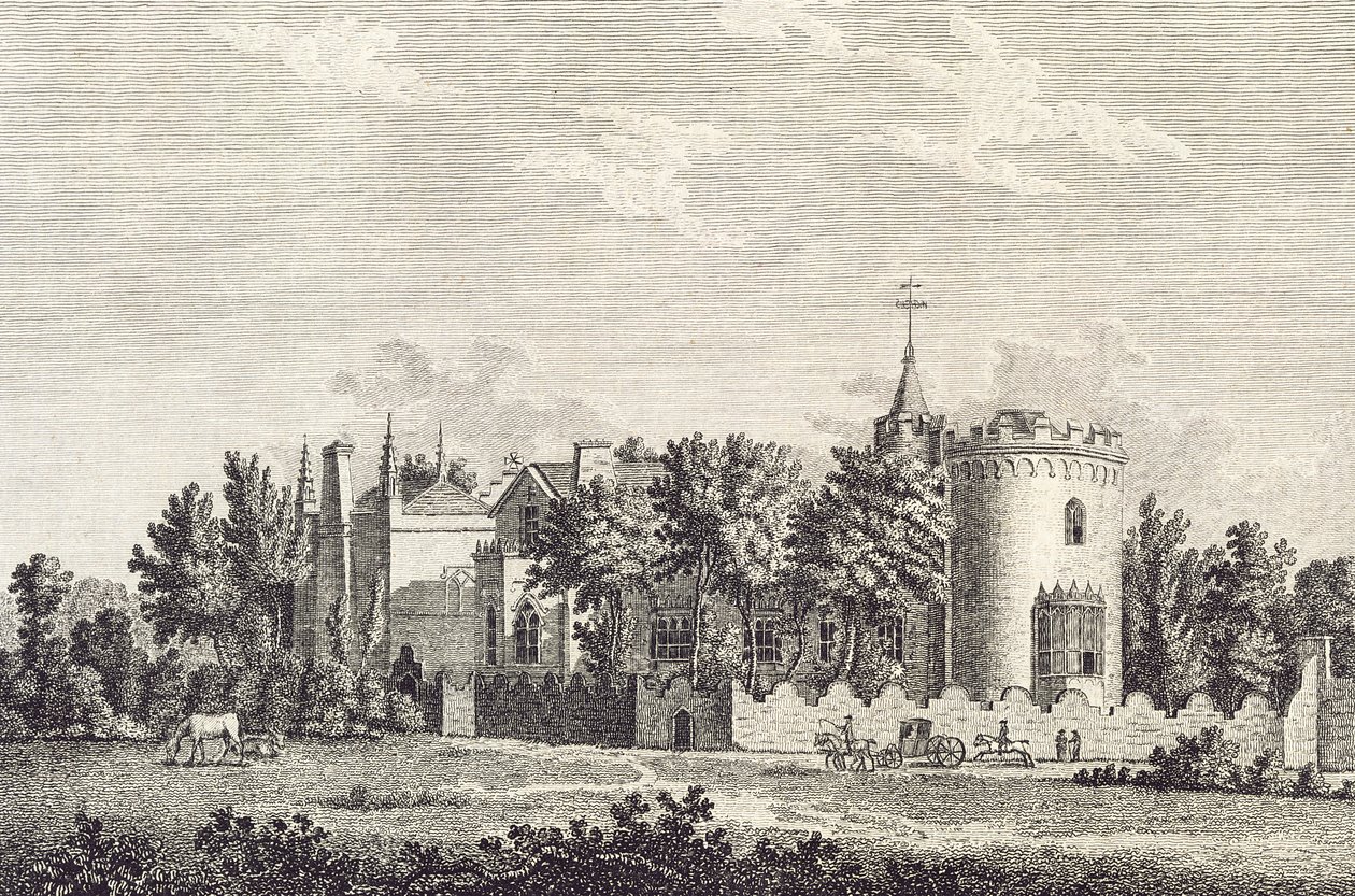 Strawberry Hill: North Front, 1784 av English School