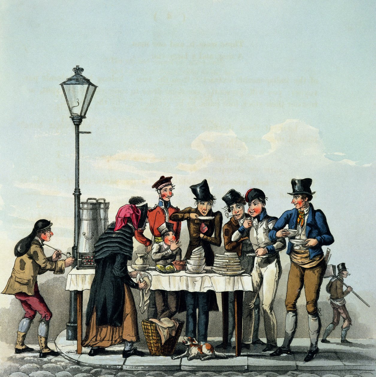 Gatefrokost gravert av G.Hunt, 1825 av English School