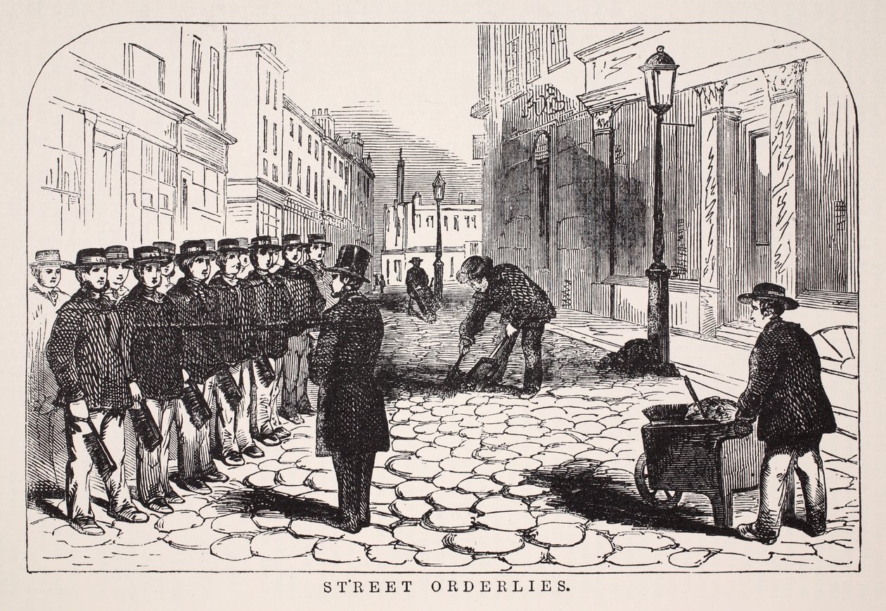 Street Orderlies, illustrasjon fra London Labor og London Poor av Henry Mayhew, pub. 1862 av English School