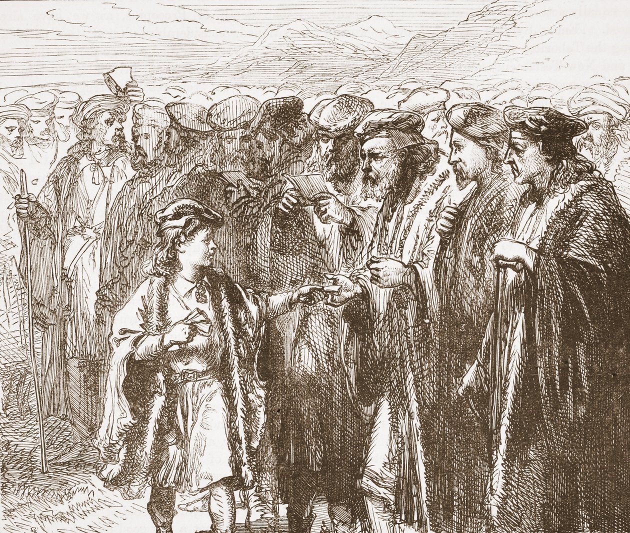 Taboritter som velger en pastor, illustrasjon fra The History of Protestantism av James Aitken Wylie (1808-1890), pub. 1878 av English School