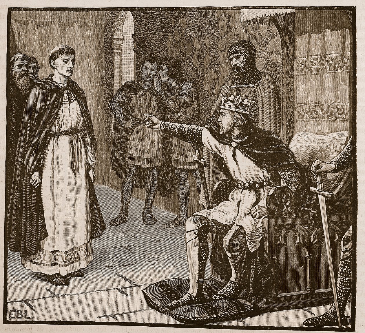 Abbeden av Arbroath før kong Edward I av English School