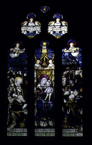 The Adoration of the Magi (farget glass) av English School