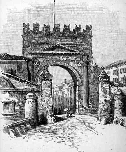 The Arch of Augustus, Rimini, Italia, fra 