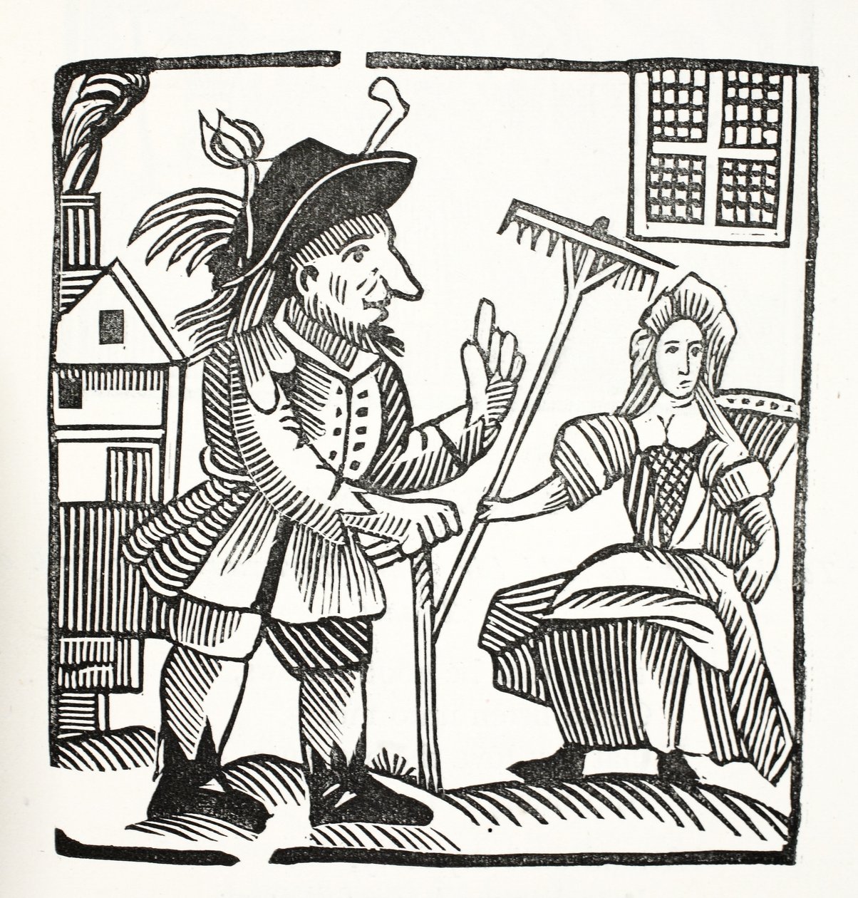 The Arraigning and Indicting of Sir John Barleycorn, Knt., illustrasjon fra Chap-books of the Eighteenth Century av John Ashton, pub. 1882 av English School