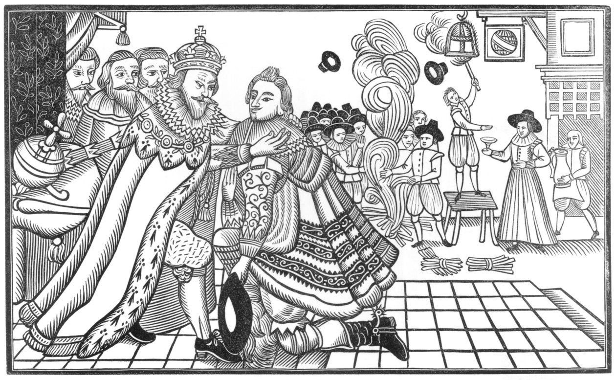 Ankomsten til Hans Majestet Charles (1600-49) Prins av Wales ved det spanske hoffet, 1623 av English School