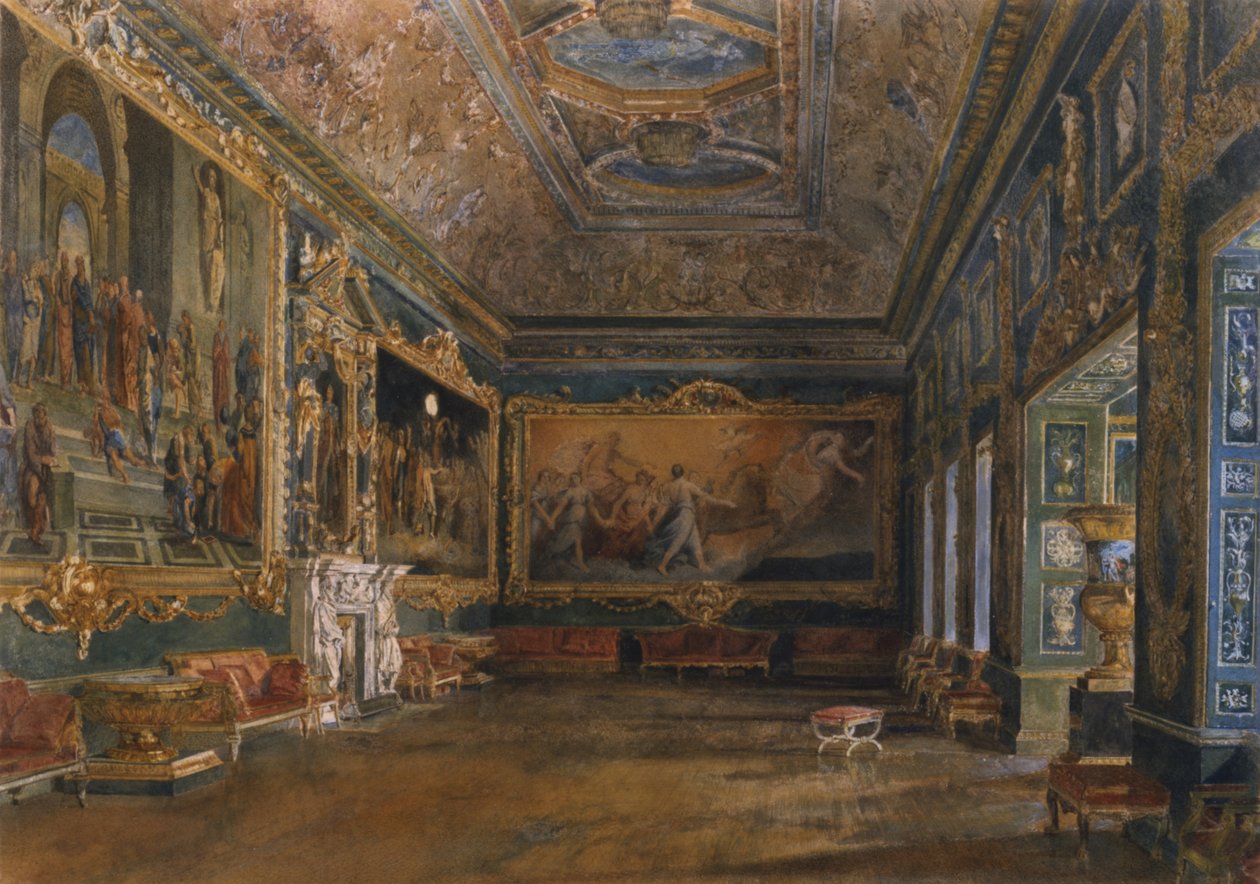 The Ball Room, Northumberland House, ca. 1870 (akvarell) av English School