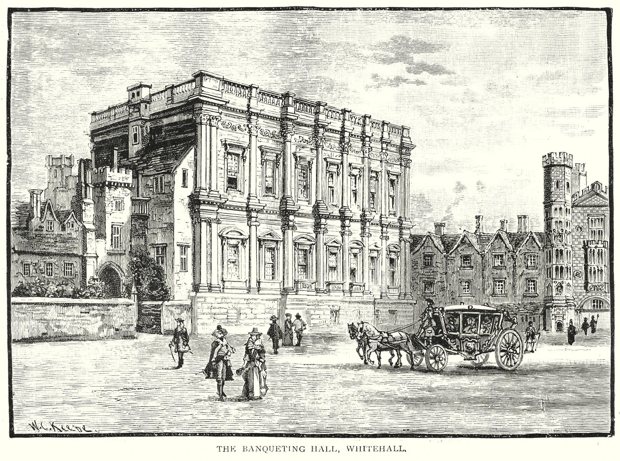 Bankettsalen, Whitehall (gravering) av English School