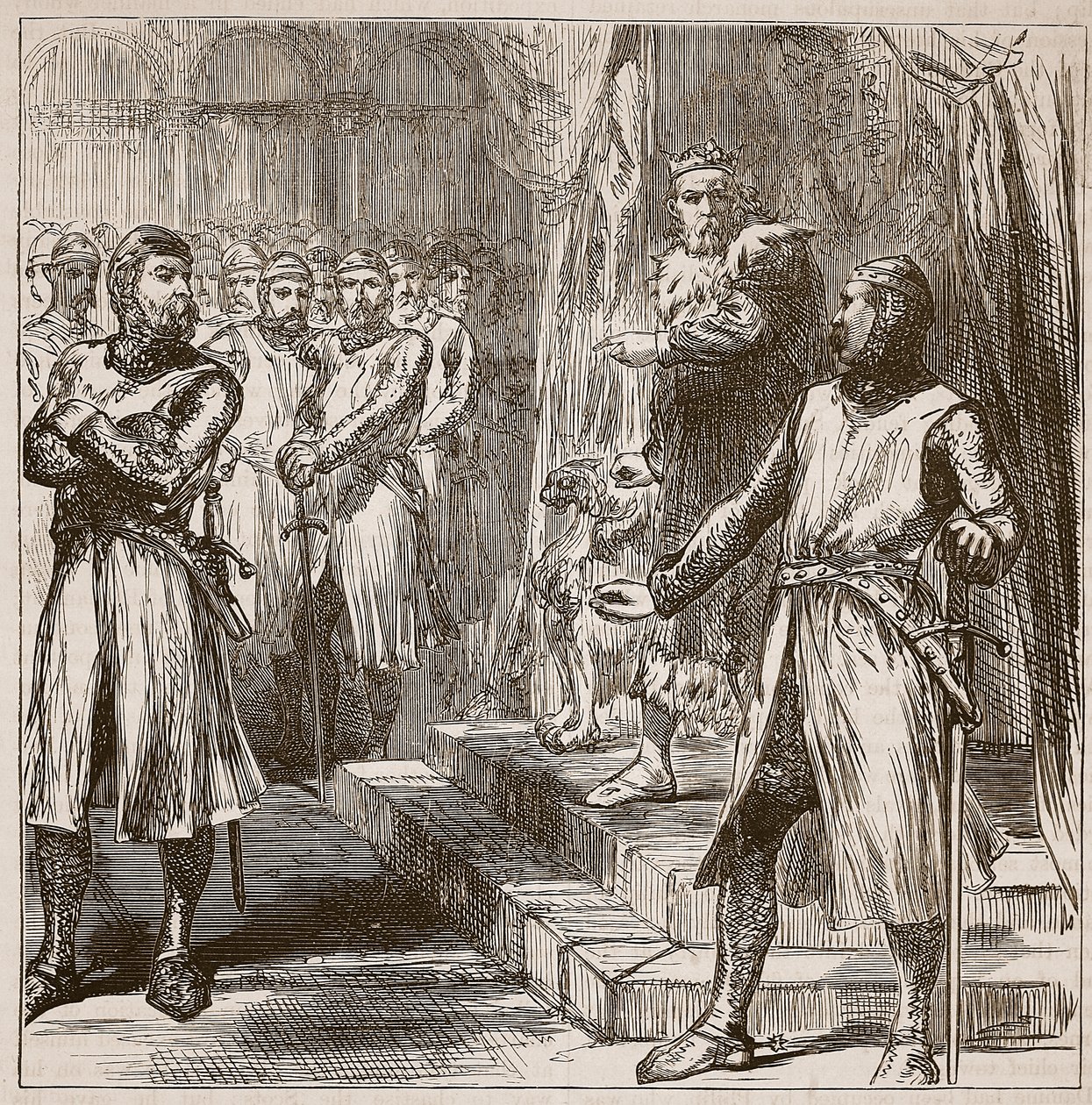 Baronene gjør opprør mot kongen, illustrasjon fra Cassells Illustrated History of England (sepiafoto) av English School
