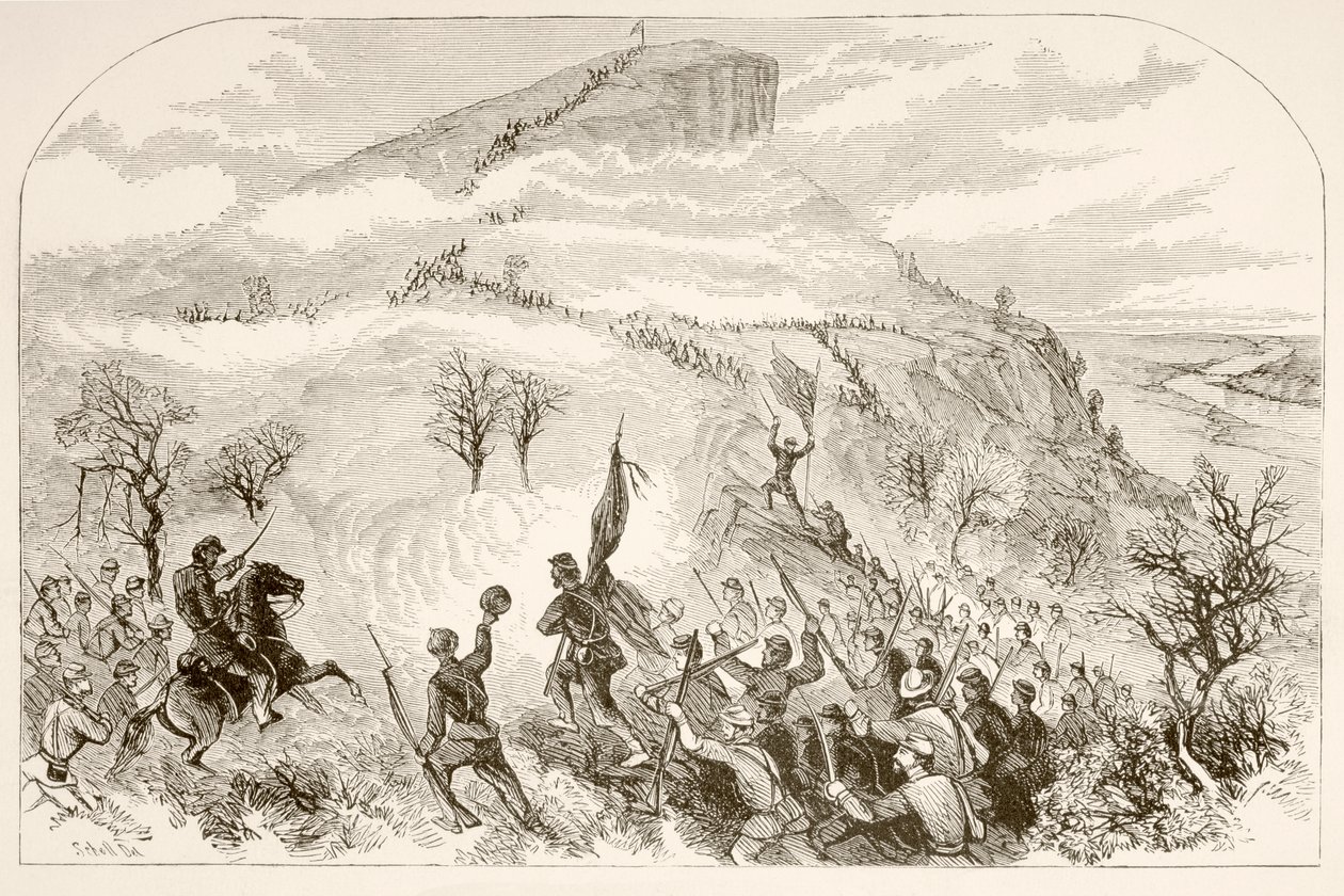Slaget ved Lookout Mountain (litho) av English School