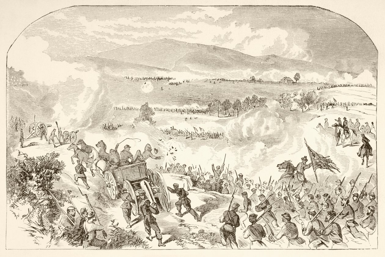 Slaget ved Malvern Hill (litho) av English School