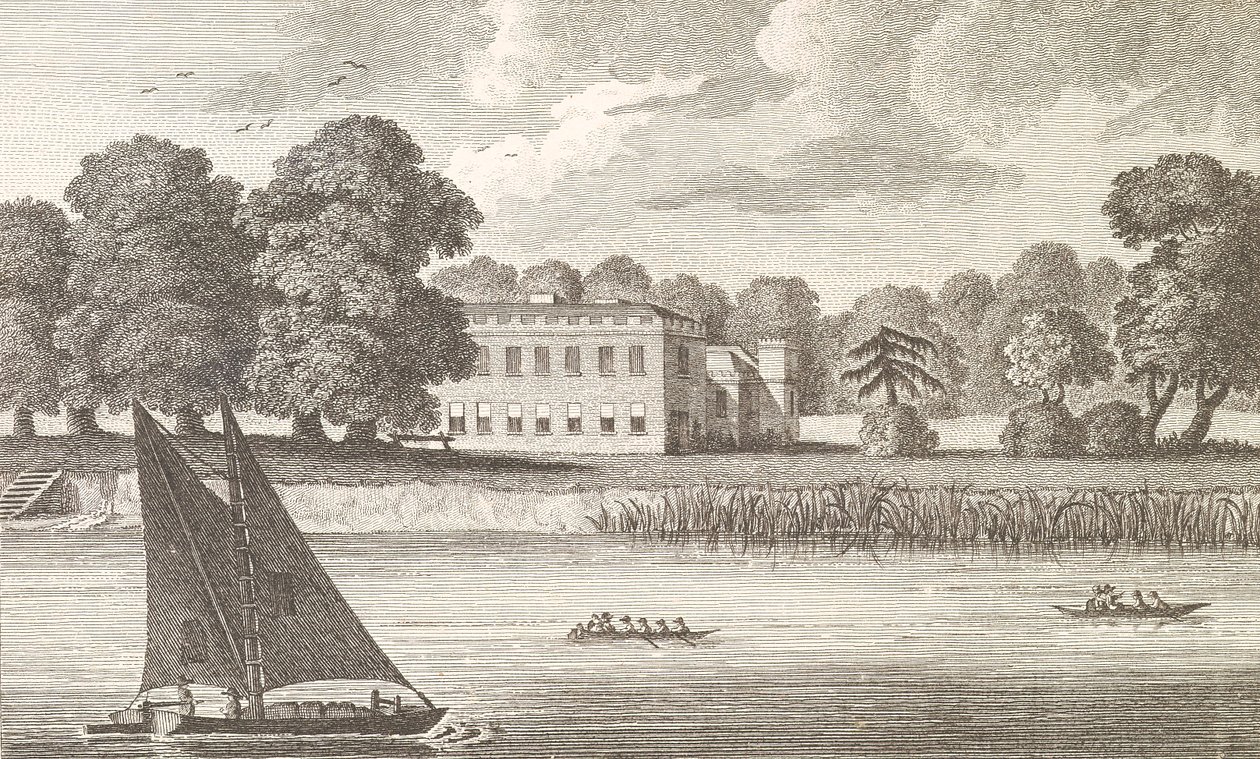 Biskopen av Londons palass i Fulham, gravert av Taylor, 1788 av English School