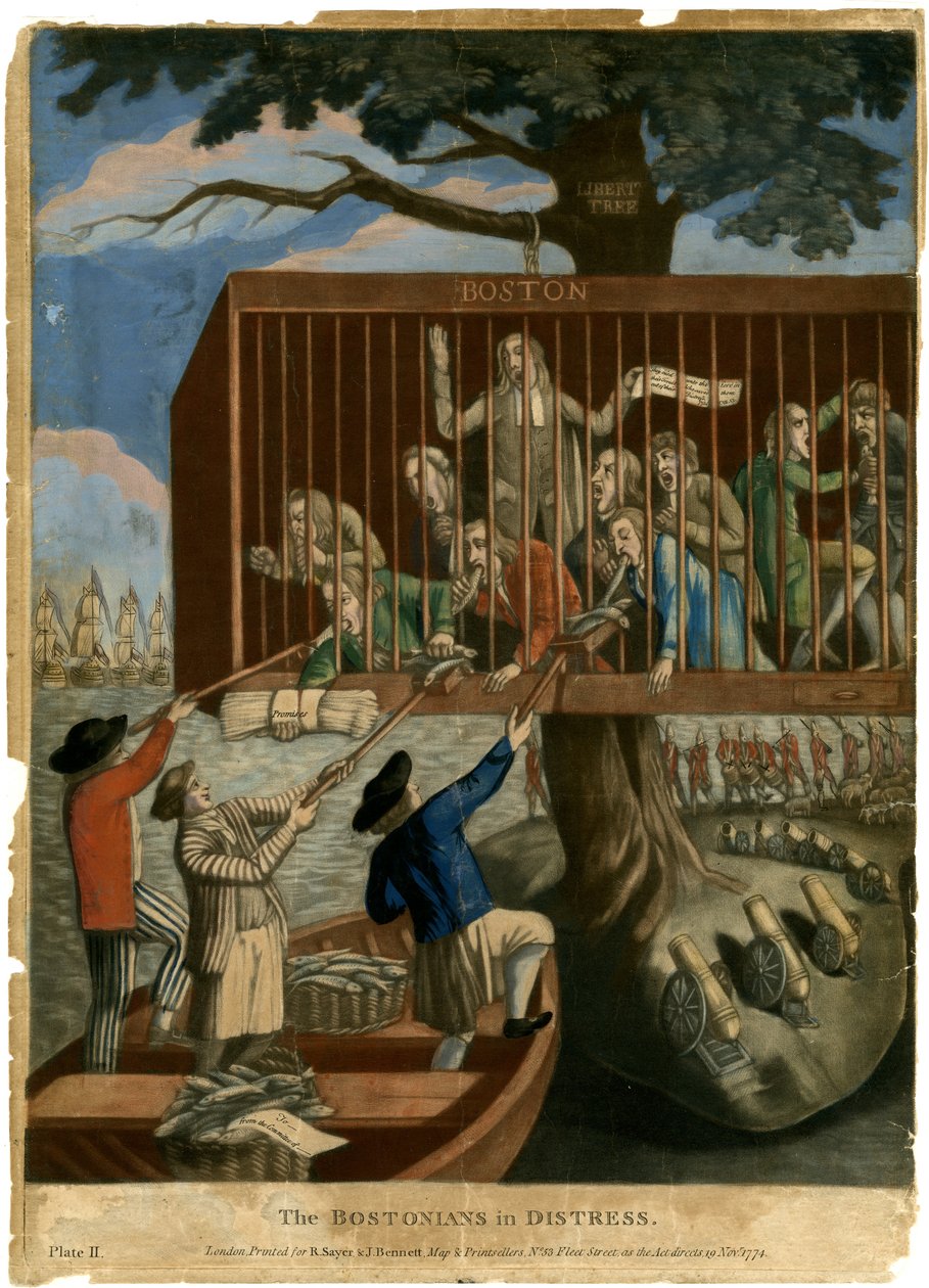 The Bostonians i nød, 1774 av English School
