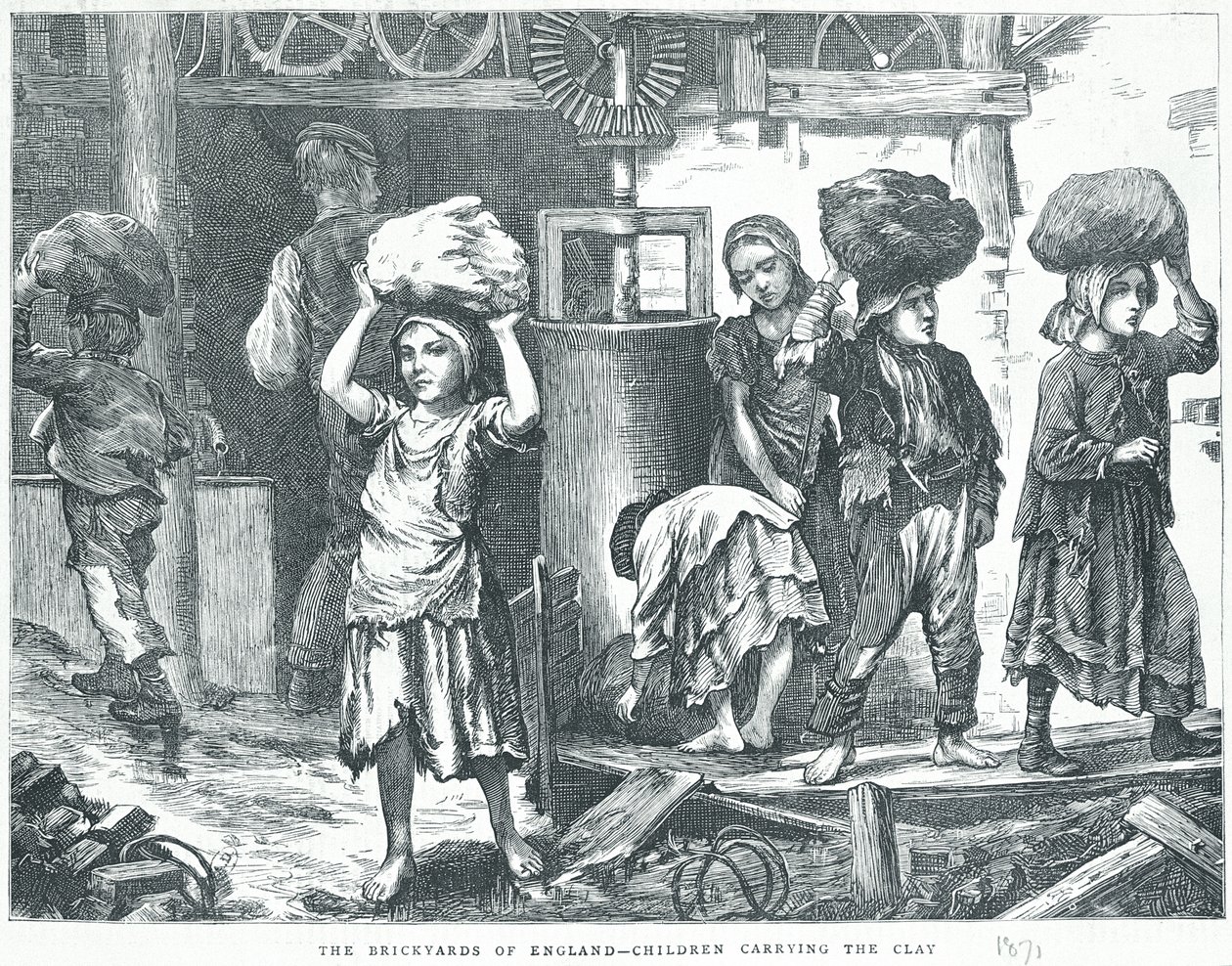 The Brickyards of England, Barn som bærer leiren, 1871 av English School