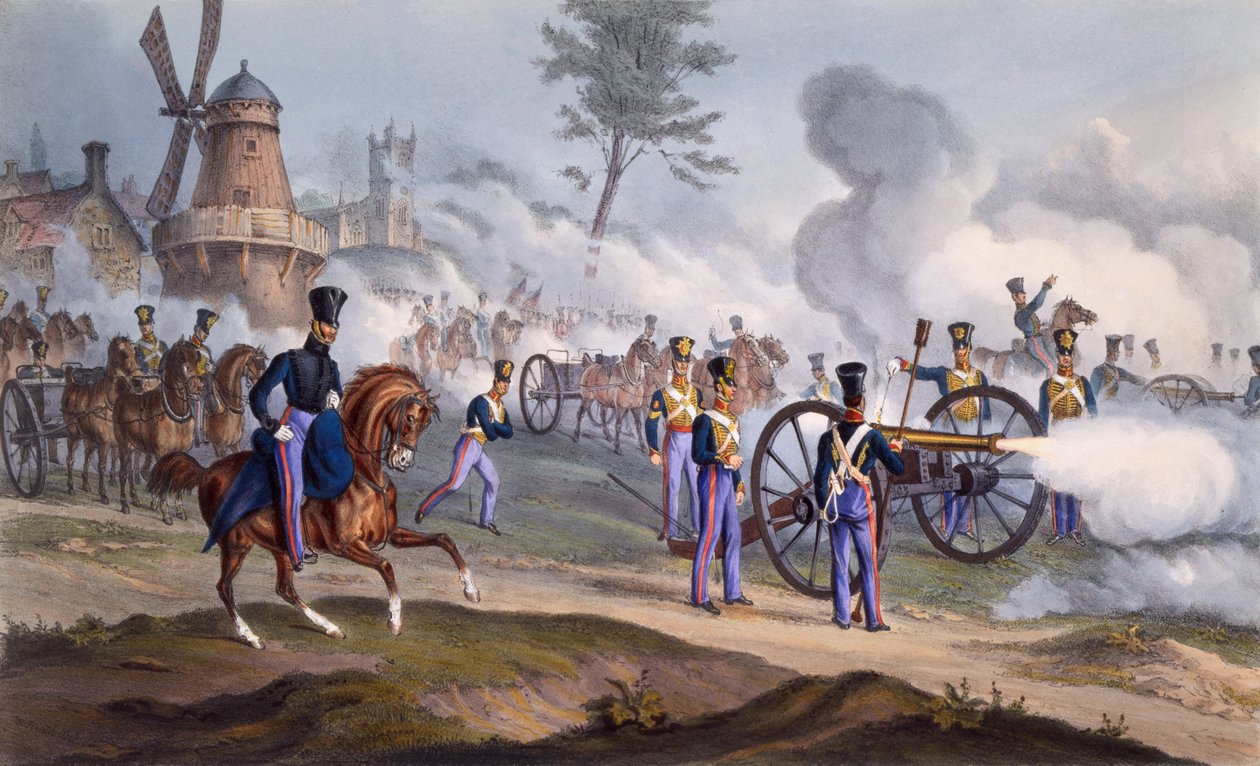 Det britiske kongelige hesteartilleriet - kanoner på slagmarken, 1835 av English School