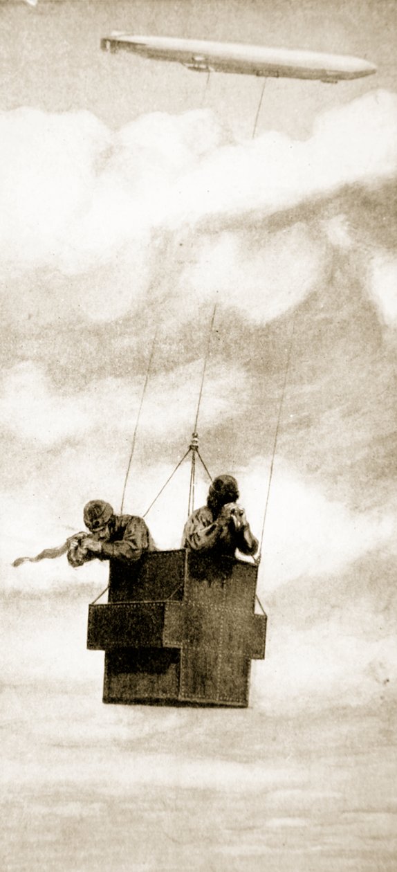 Det skuddsikre buret til Zeppelin-bombekasteren, 1914-19 av English School