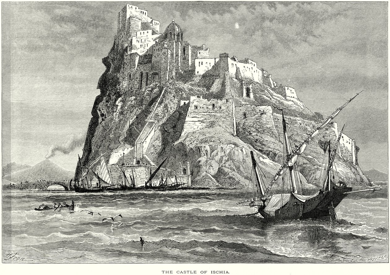 Ischia-slottet (gravering) av English School
