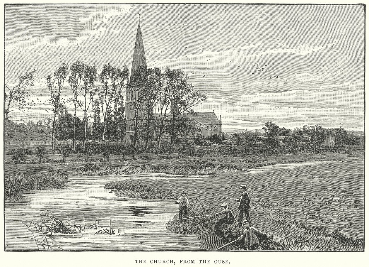 Kirken, fra Ouse (gravering) av English School