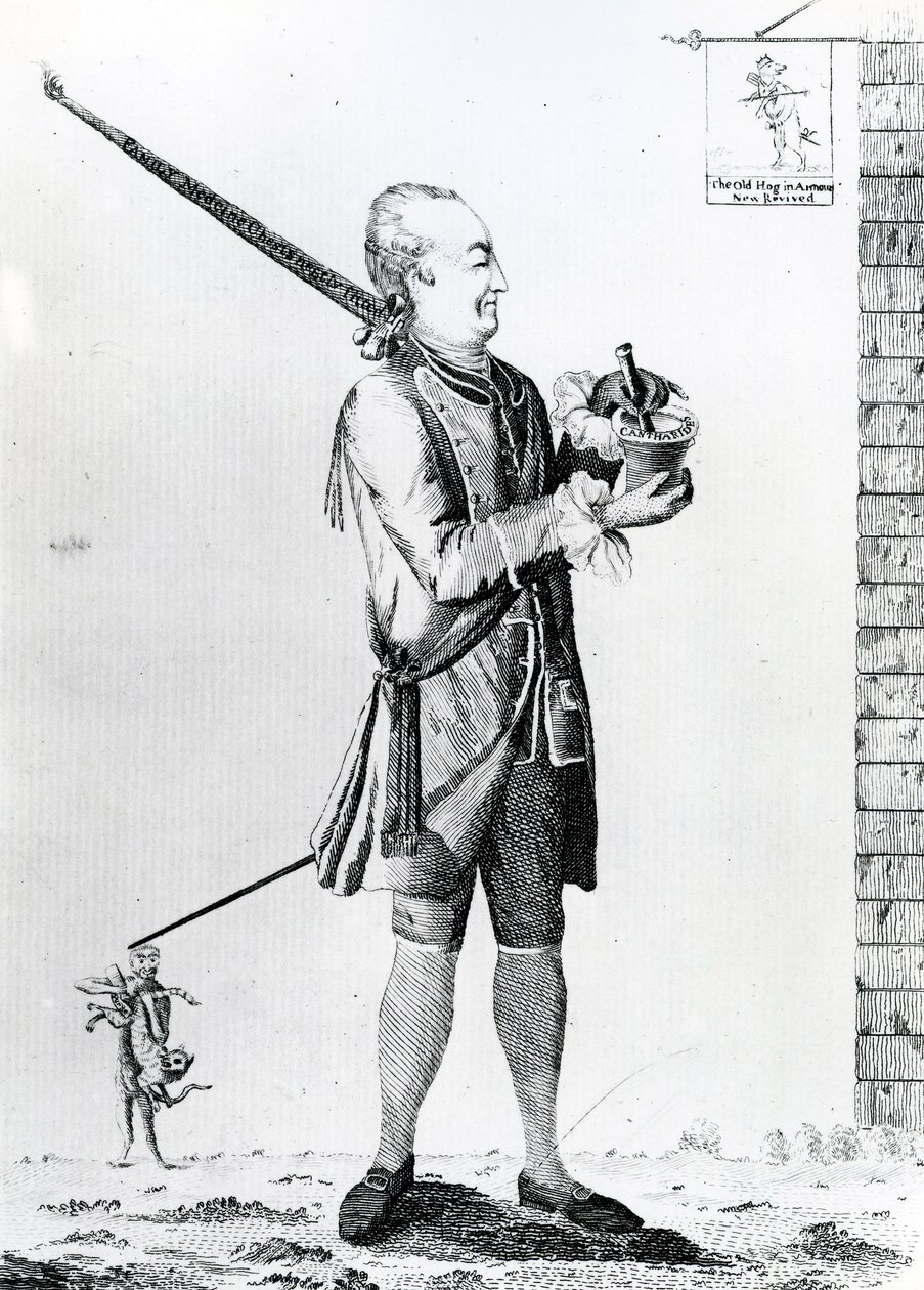 The Chymical Macaroni, utgitt av G. Terry, 1772 (mezzotint) av English School