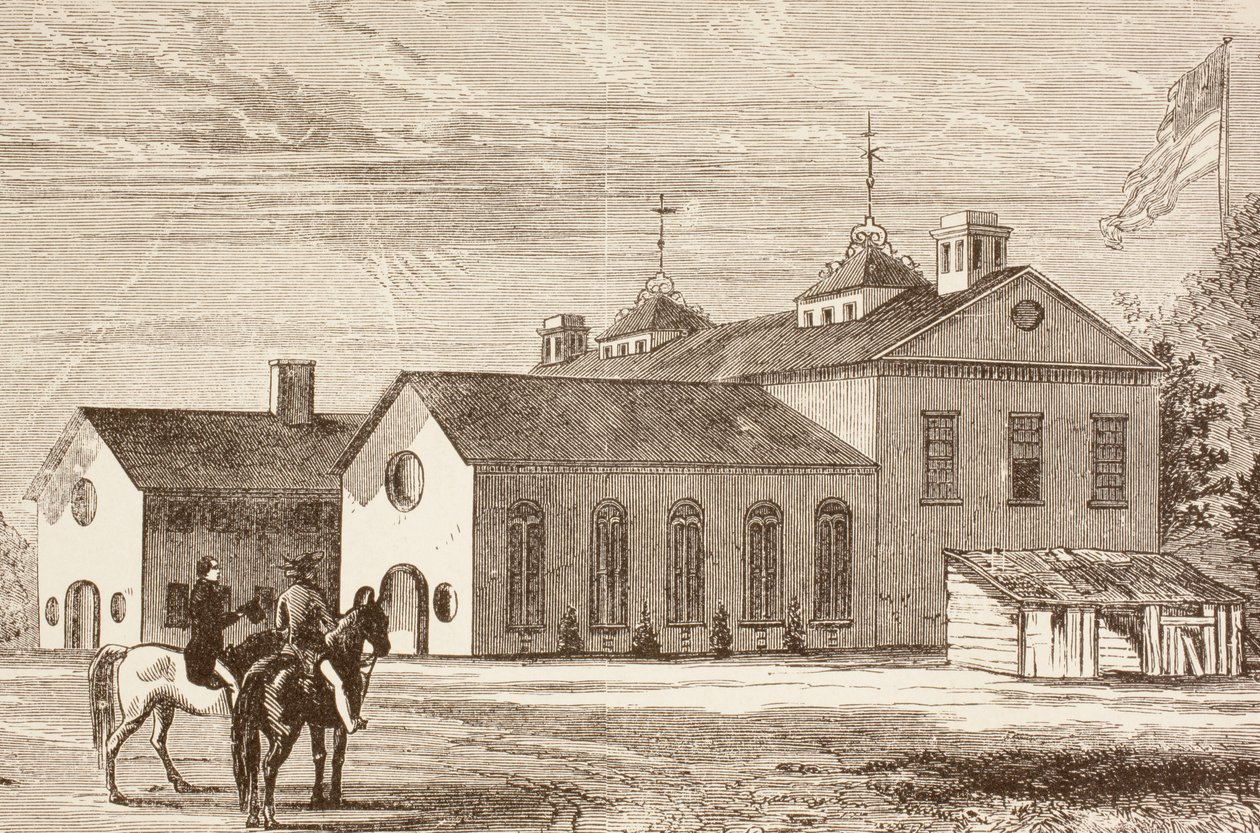 College of William and Mary, Williamsburg, Virginia (litho) av English School