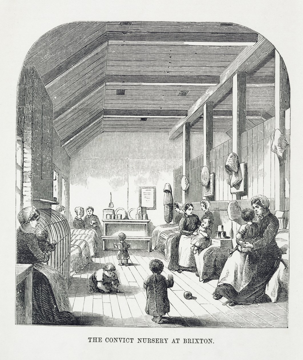 The Convict Nursery at Brixton, fra The Criminal Prisons of London and Scenes of Prison Life av Henry Mayhew (1812-87) og John Binny, 1862 av English School