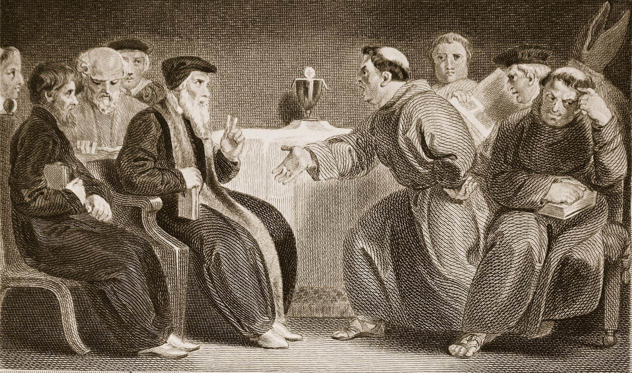 The Convocation at Oxford, illustrasjon fra David Humes The History of England, pub. av R. Bowyer, London, 1812 av English School