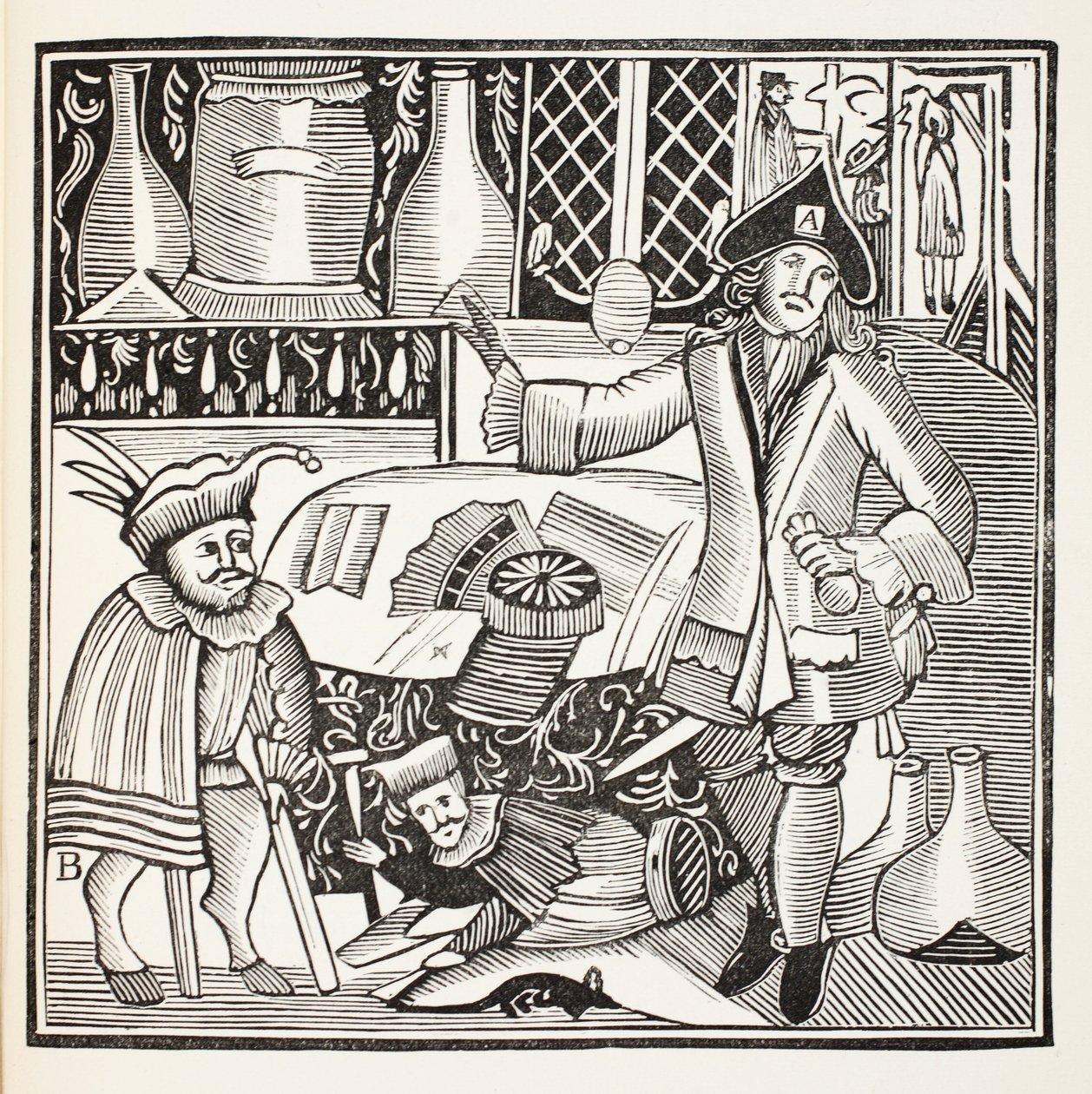 The Devil upon two sticks or the Town Untild, illustrasjon fra Chap-books of the Eighteenth Century av John Ashton, pub. 1882 av English School