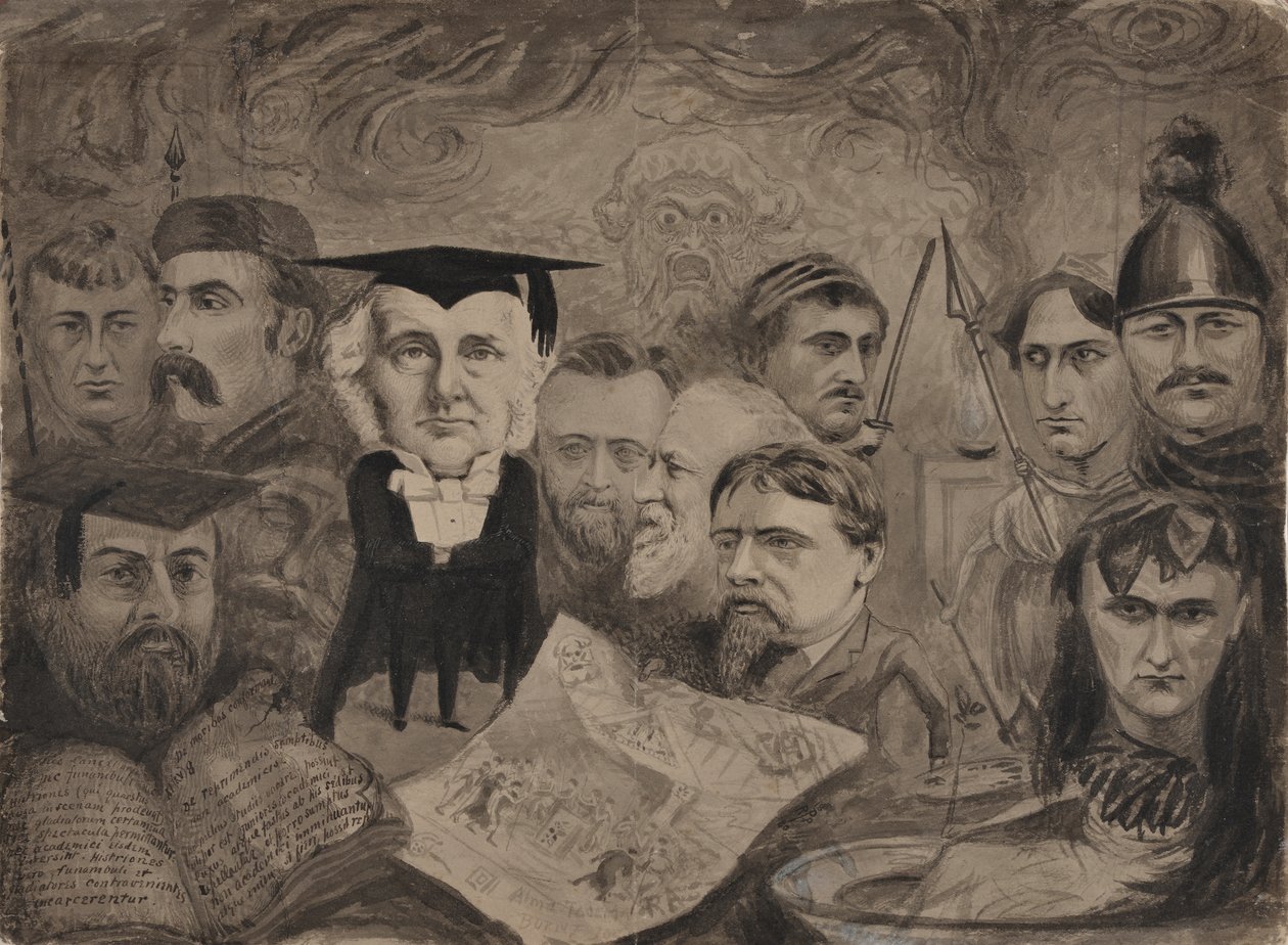 Dramaet i Oxford i 1880 (penn, blekk, gråtoning) av English School