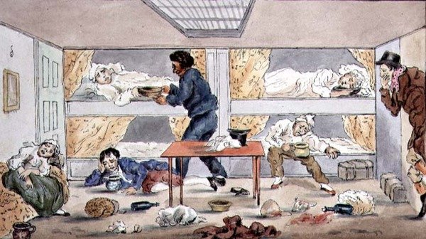 The Effects of Seasickness, ca. 1825 (penn og blekk med akvarell på papir) av English School