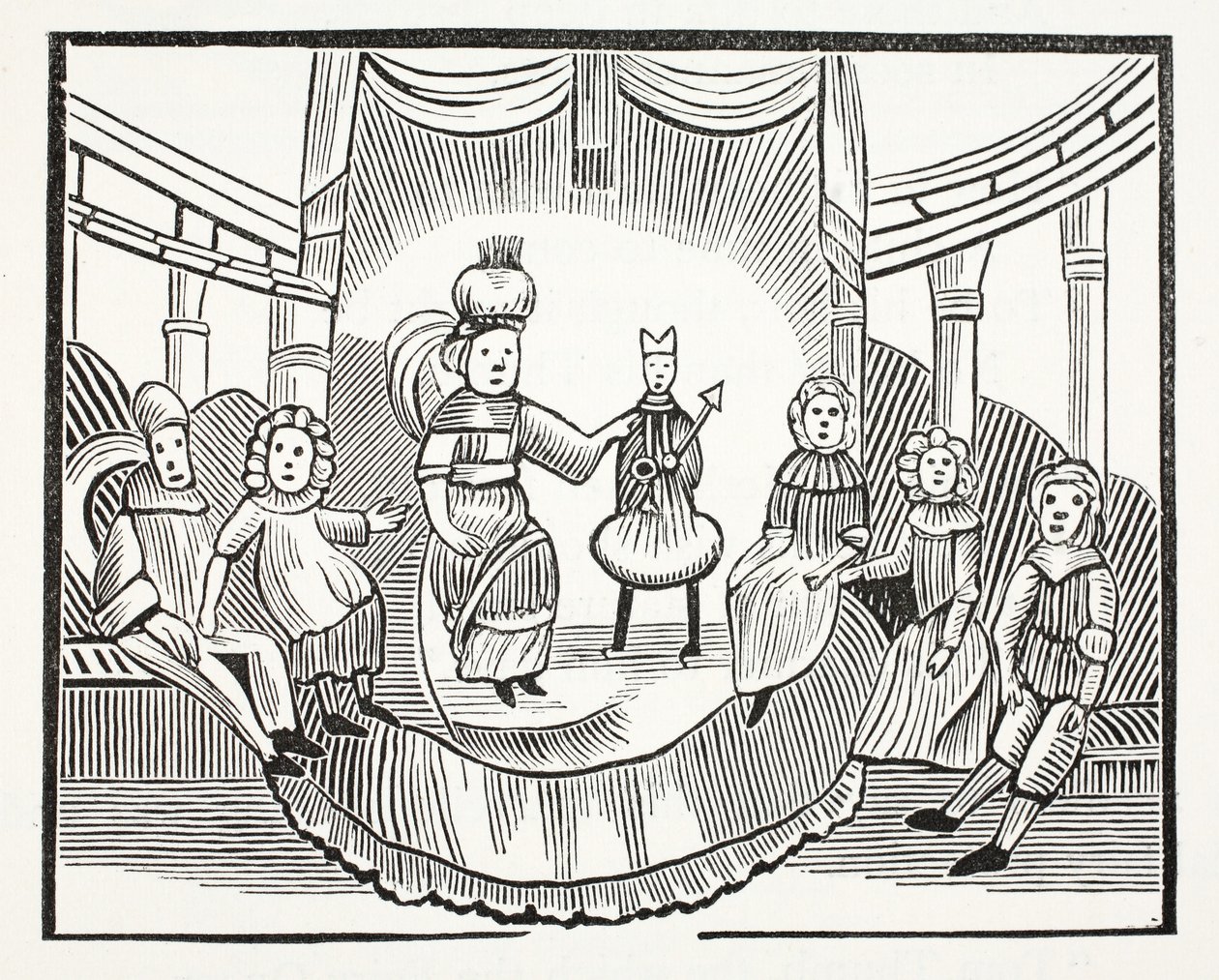 The Famous History of Tom Thumb, illustrasjon fra Chap-books of the Eighteenth Century av John Ashton, pub. 1882 av English School