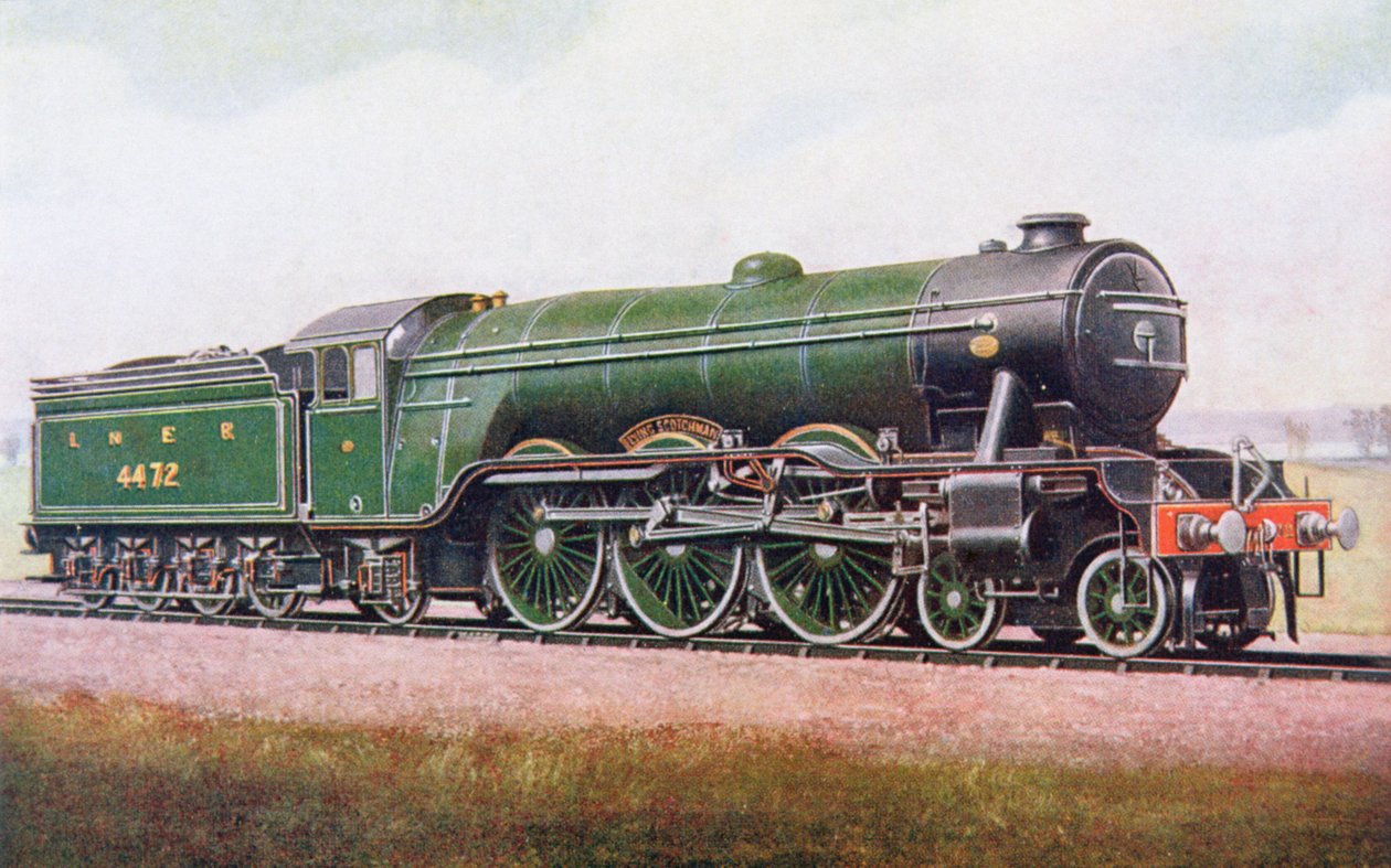 The Flying Scotsman of the London and North Eastern Railway, illustrasjon fra The Book of the Locomotive av G. Gibbard Jackson, utgitt 1924 av English School