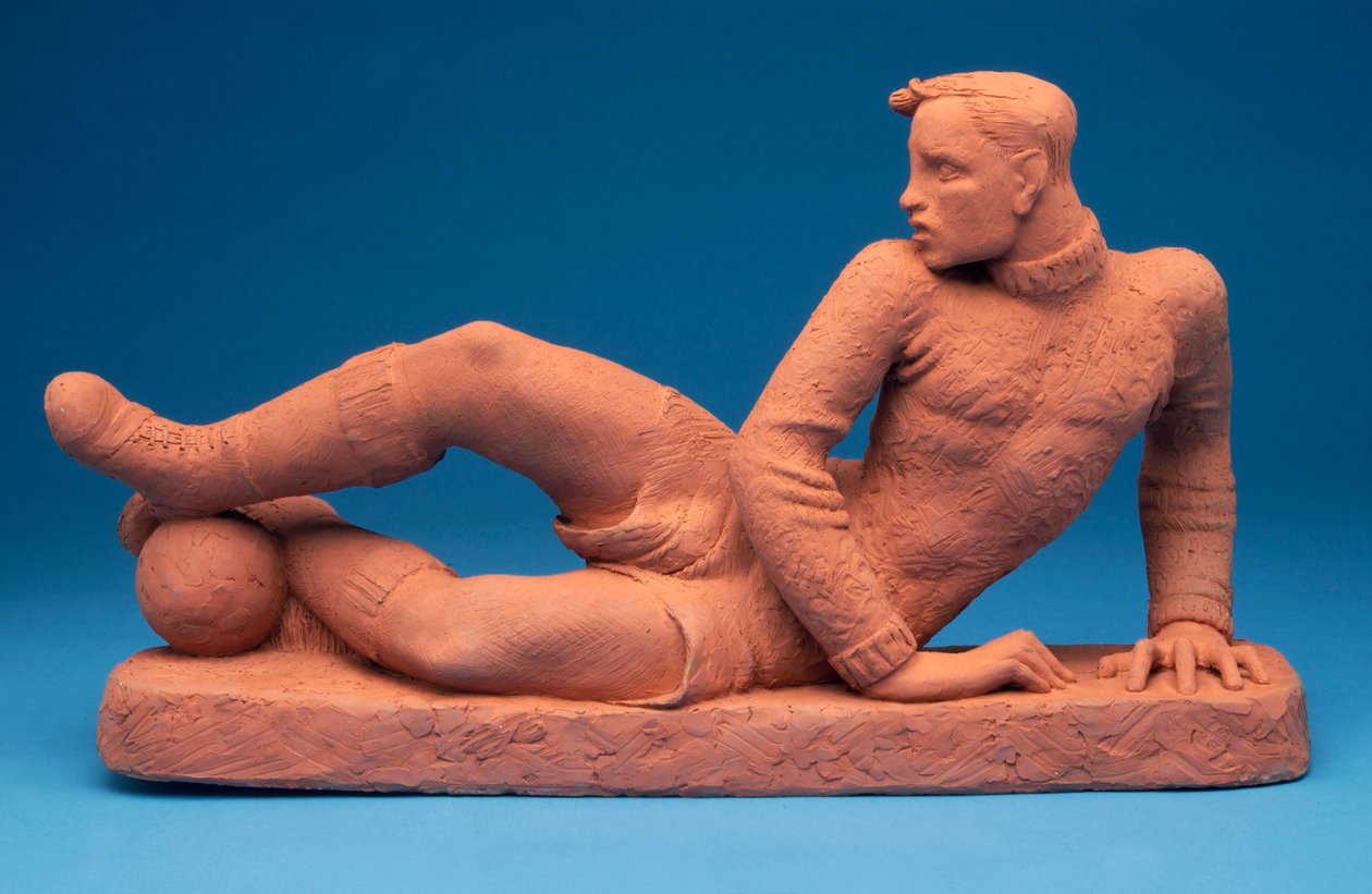 The Footballer, 1930-tallet (terrakotta) av English School