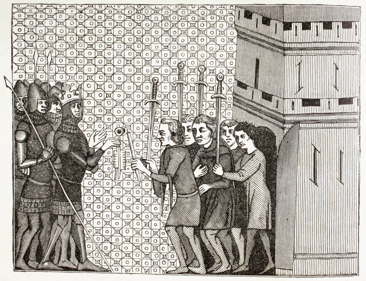 The Garrison Surrenders, ca. 1880 av English School