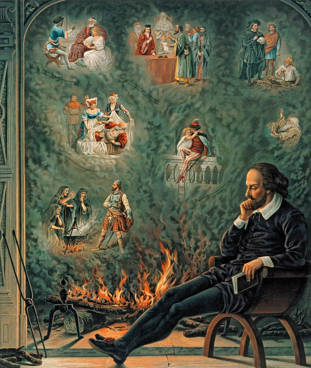 The Genius of Shakespeare , utgitt i 1888 (chromo litho) av English School