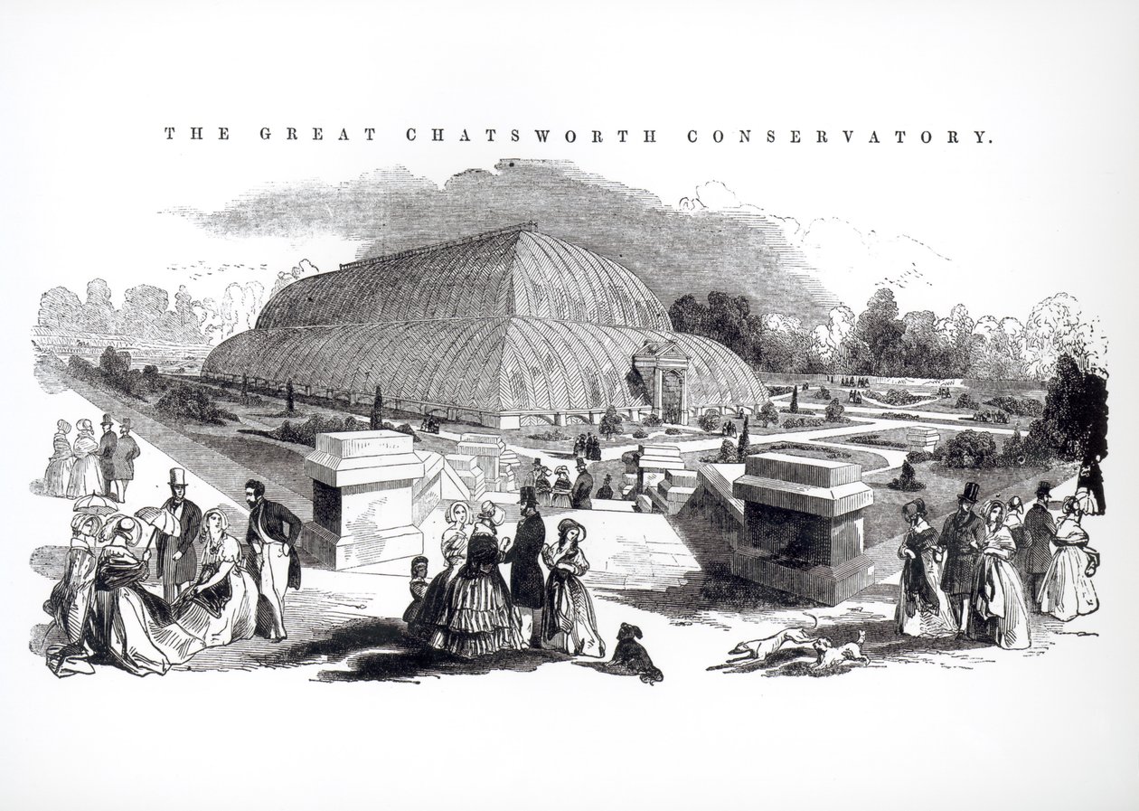 Det store konservatoriet i Chatsworth, 1844 av English School