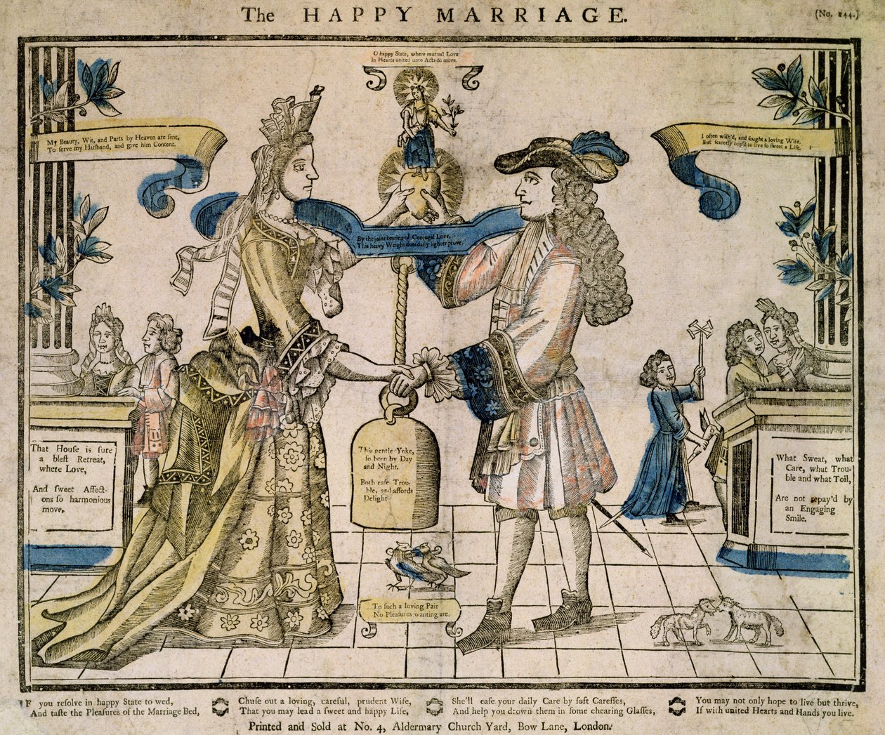 The Happy Marriage (stensilfarget tresnitt) av English School