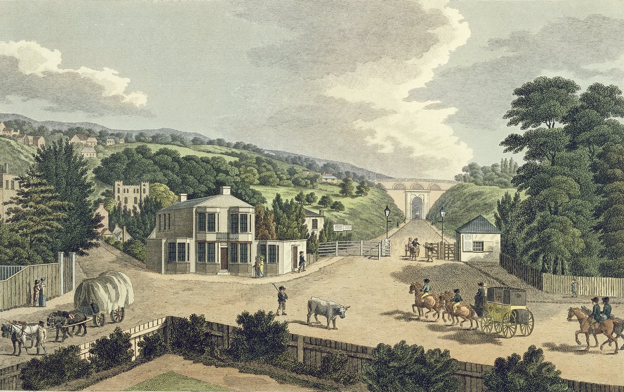 Highgate Archway fra Turnpike Gate ved Holloway av English School