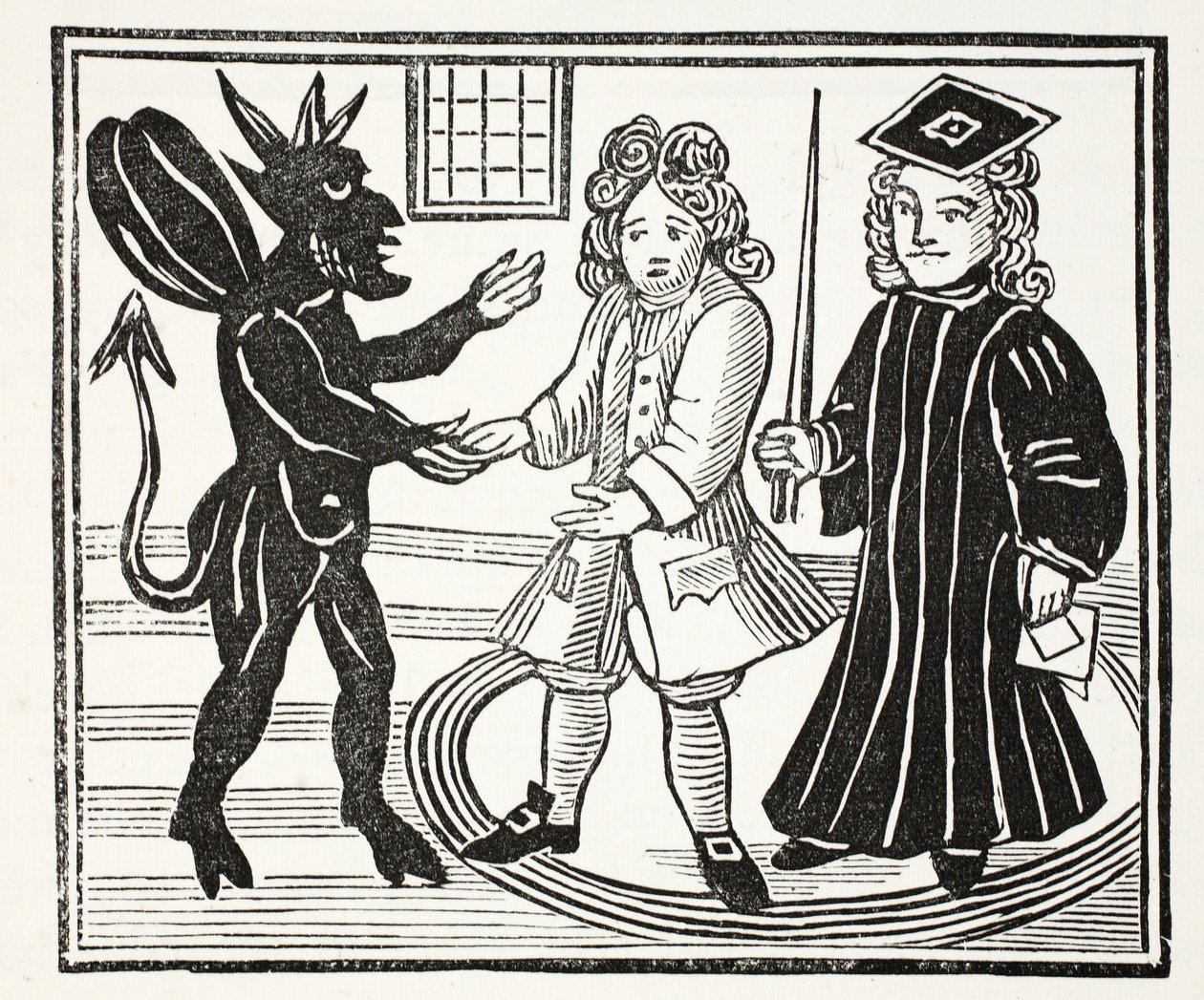 The History of Dr. John Faustus, illustrasjon fra Chapter-books of the Eighteenth Century av John Ashton, pub. 1882 av English School