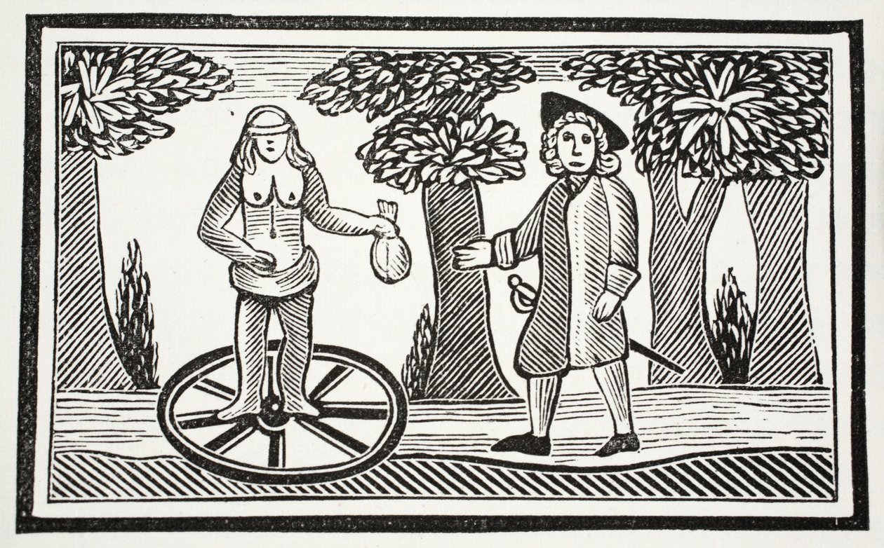 The History of Fortunatus, illustrasjon fra Chap-books of the Eighteenth Century av John Ashton, pub. 1882 av English School