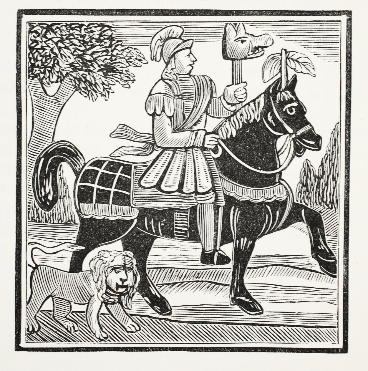 The History of Guy, Earl of Warwick, illustrasjon fra Chap-books of the Eighteenth Century av John Ashton, pub. 1882 av English School