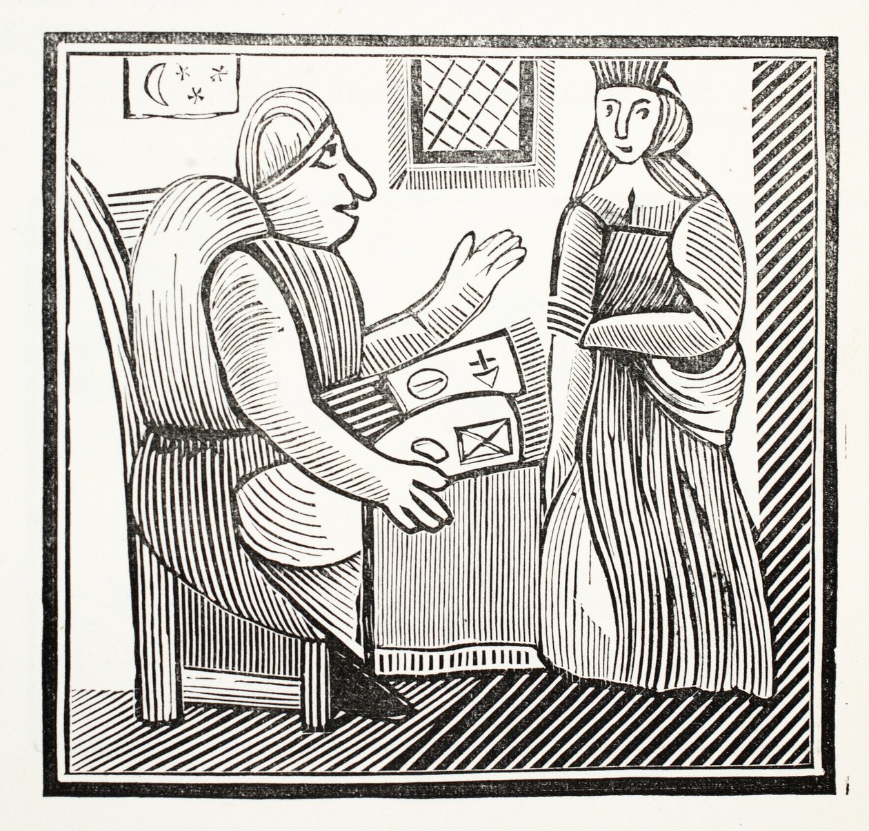 The History of Mother Bunch of the West, illustrasjon fra Chap-books of the Eighteenth Century av John Ashton, pub. 1882 av English School