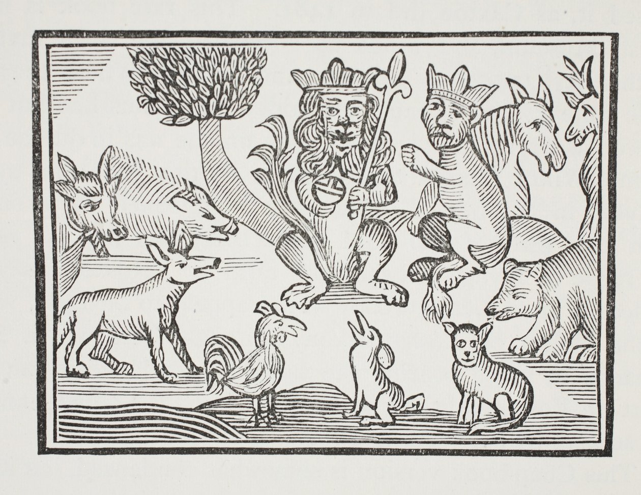The History of Reynard the Fox, illustrasjon fra Chap-books of the Eighteenth Century av John Ashton, pub. 1882 av English School