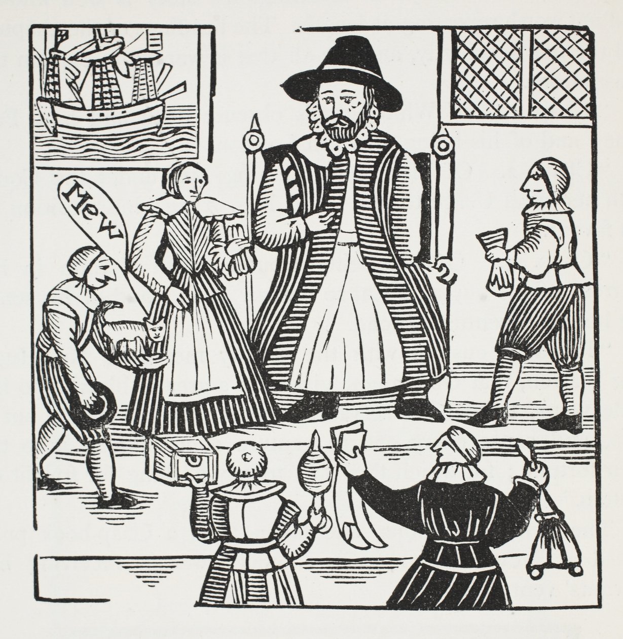 The History of Sir Richard Whittington, Thrice Lord Mayor of London, illustrasjon fra Chap-books of the Eighteenth Century av John Ashton, pub. 1882 av English School