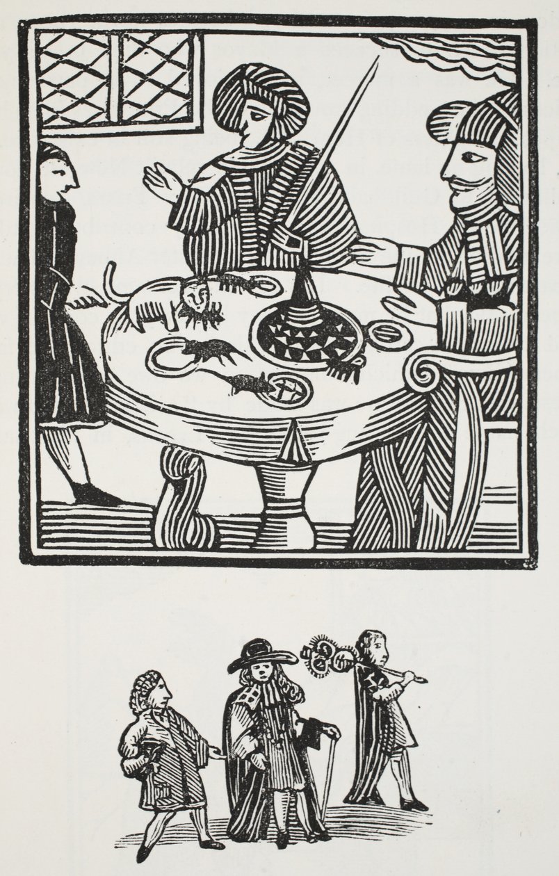The History of Sir Richard Whittington, Thrice Lord Mayor of London, illustrasjon fra Chap-books of the Eighteenth Century av John Ashton, pub. 1882 av English School
