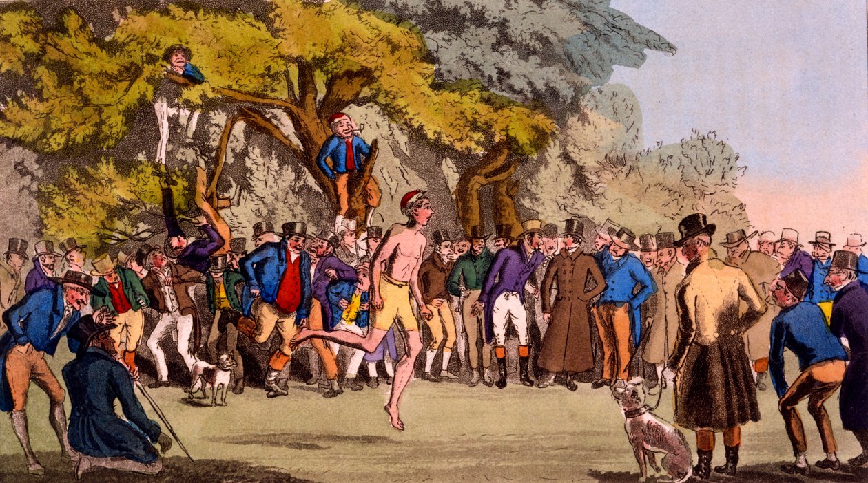 Hopping Match på Clapham Common, fra Egans Sporting Anecdotes, publisert 1827 av English School